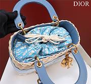 Dior lady raffia medium blue bag - 2