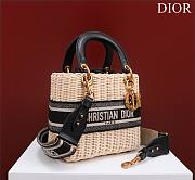 Dior lady raffia medium black bag - 5