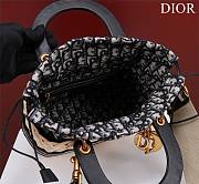 Dior lady raffia medium black bag - 4