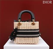 Dior lady raffia medium black bag - 3