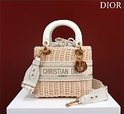 Dior lady raffia medium gray bag - 1