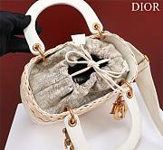 Dior lady raffia medium gray bag - 4