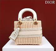 Dior lady raffia medium gray bag - 3