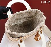 Dior lady raffia medium gray bag - 5