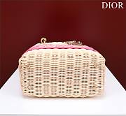 Dior lady raffia medium pink bag - 6