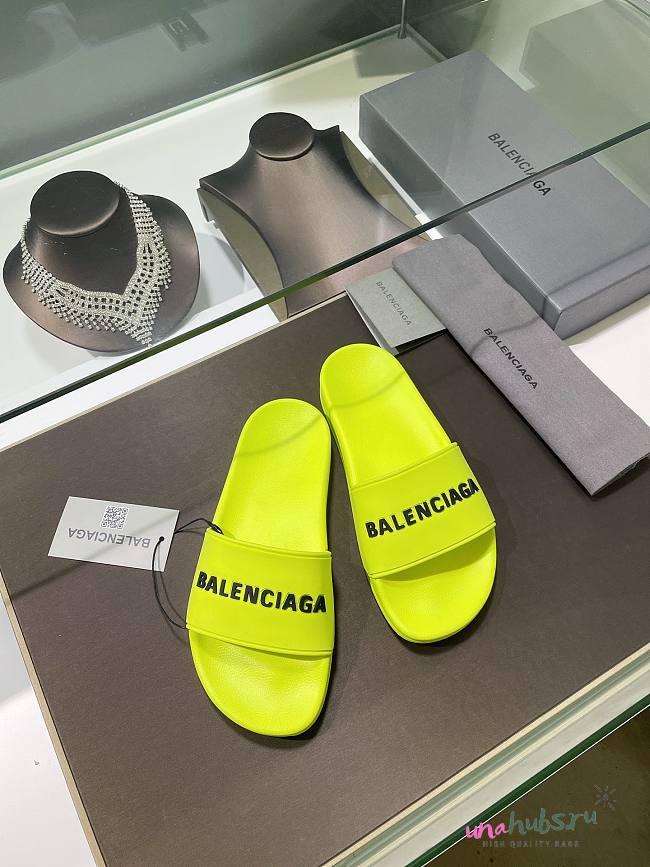 Balenciaga neon slippers - 1