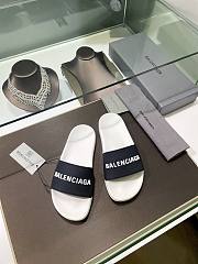 Balenciaga white/ black slippers - 2