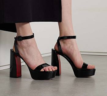 CL Louboutin Movida Sabina 130 Patent-Leather Platform Heels 