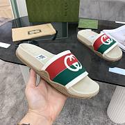 Gucci Interlocking G Web green slippers  - 3
