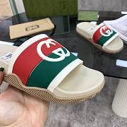 Gucci Interlocking G Web green slippers  - 4