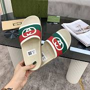 Gucci Interlocking G Web green slippers  - 5