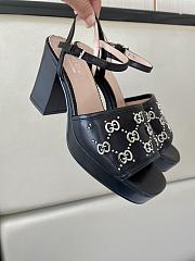 Gucci Interlocking G Studs Black Heels  - 3