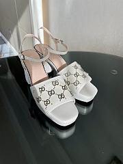 Gucci Interlocking G Studs White Heels - 4