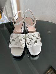 Gucci Interlocking G Studs White Heels - 5