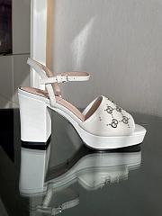 Gucci Interlocking G Studs White Heels - 1