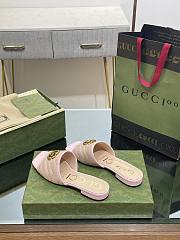 Gucci GG Pink Canvas Sandals - 3