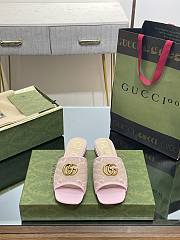 Gucci GG Pink Canvas Sandals - 5