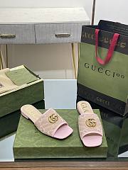 Gucci GG Pink Canvas Sandals - 4