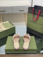 Gucci GG Pink Canvas Sandals - 6