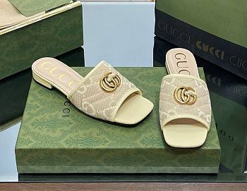 Gucci GG Yellow Canvas Sandals