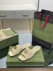 Gucci GG Yellow Canvas Sandals - 5