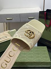 Gucci GG Yellow Canvas Sandals - 2