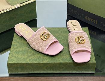 Gucci GG Pink Canvas Sandals