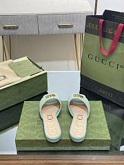 Gucci GG Green Canvas Sandals - 5