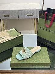 Gucci GG Green Canvas Sandals - 6