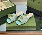 Gucci GG Green Canvas Sandals - 3