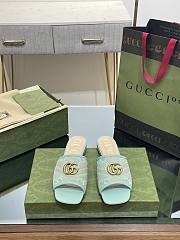 Gucci GG Green Canvas Sandals - 2