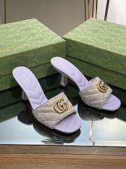 Gucci GG Purple Canvas Heels - 1