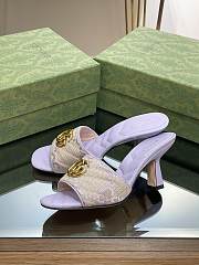 Gucci GG Purple Canvas Heels - 6