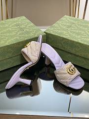 Gucci GG Purple Canvas Heels - 3