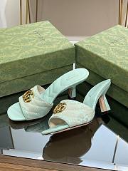 Gucci GG Green Canvas Heels - 6