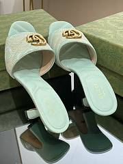 Gucci GG Green Canvas Heels - 5