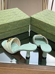 Gucci GG Green Canvas Heels - 4