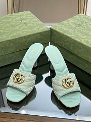 Gucci GG Green Canvas Heels - 3