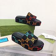 Gucci flatform colorful black slippers - 6