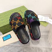 Gucci flatform colorful black slippers - 5