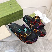 Gucci flatform colorful black slippers - 4