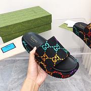 Gucci flatform colorful black slippers - 3