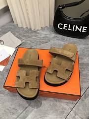 Hermes Chypre brown suede sandal - 1