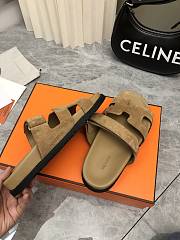 Hermes Chypre brown suede sandal - 6