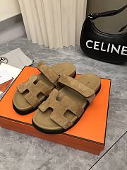 Hermes Chypre brown suede sandal - 3