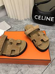 Hermes Chypre brown suede sandal - 4