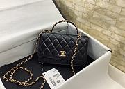 Chanel woc lambskin handle black leather bag - 5