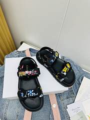 Dior Dioract Black Multicolor fabric sandals  - 3