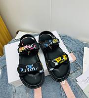 Dior Dioract Black Multicolor fabric sandals  - 1