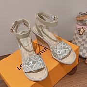 Louis Vuitton White Maia Wedge Sandals - 3